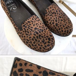 Dansko Olivia leopard calf hair loafers